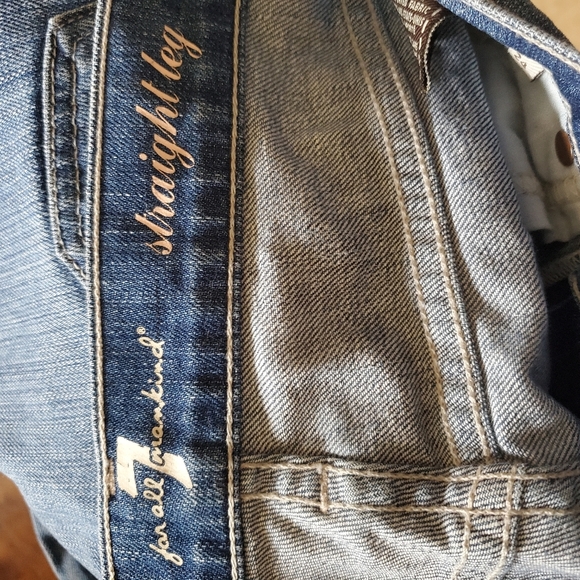 7 for all Mankind distressed straight leg jeans - Picture 12 of 15